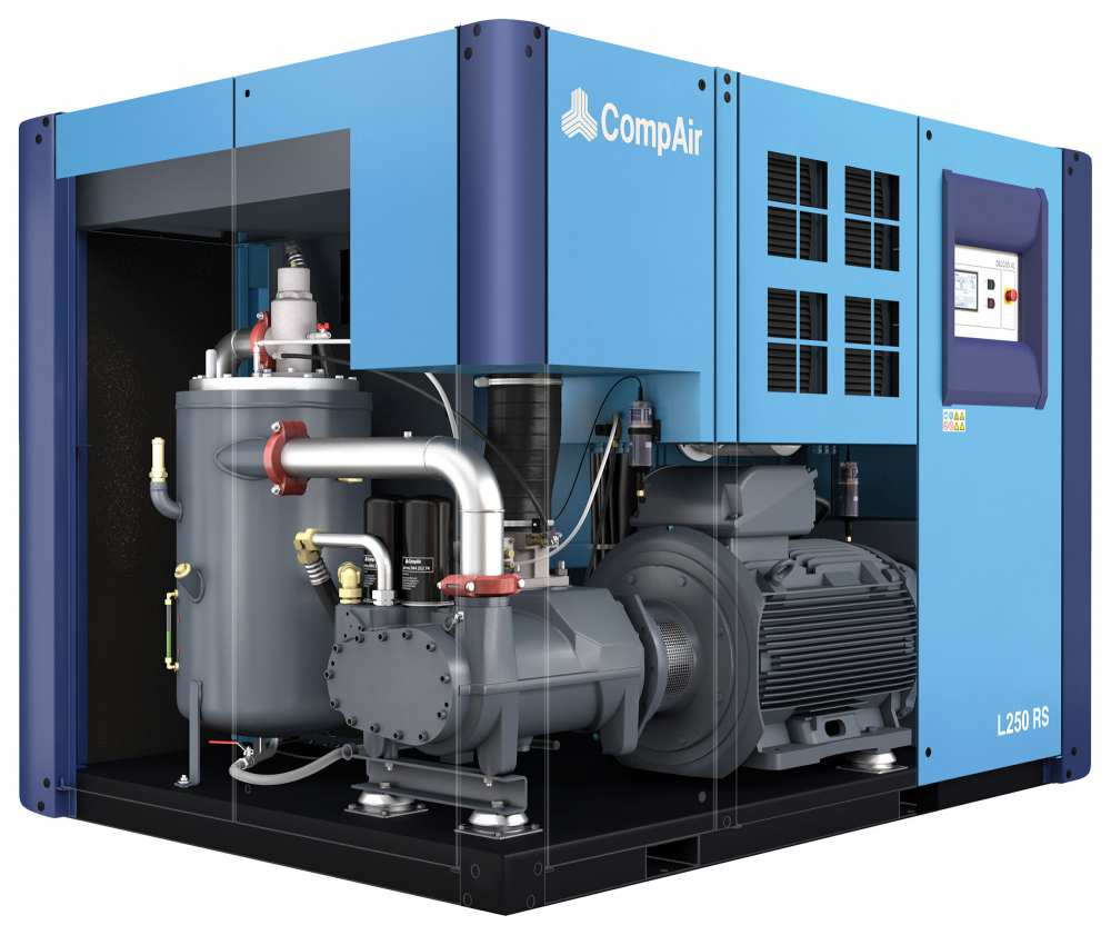 Midlands UK supplier and authorised distributor of the CompAir L250RS air compressor range